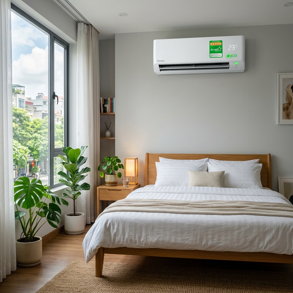 Máy lạnh treo tường tiết kiệm điện trong căn hộ